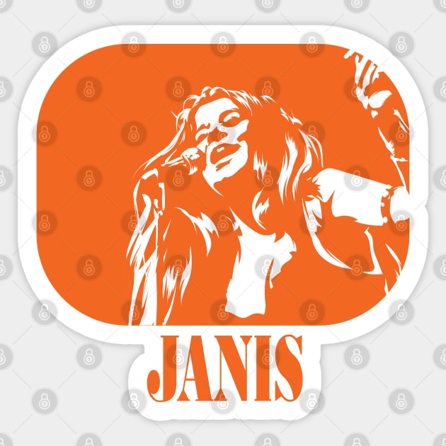 Janis Joplin Tribute Vintage T-shirt Design Sticker by Paidesign